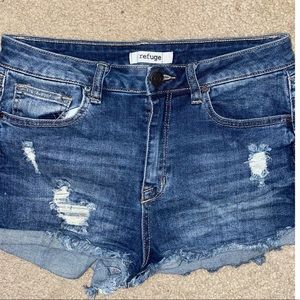 Ripped Blue Jean Shorts by Refuge